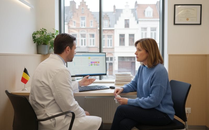Consultation médicale en Belgique. 