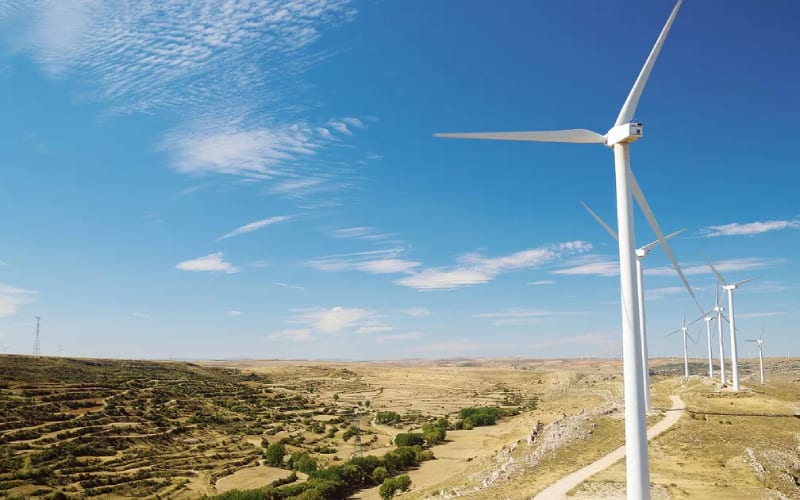 Photo d'un parc éolien en Espagne. 