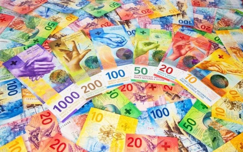 Billets de franc suisse. 