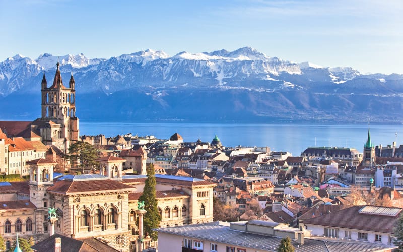 Vue panoramique de la ville de Lausanne. 