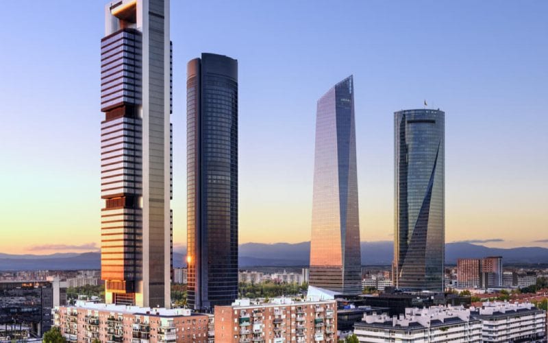 Vue du quartier d'affaires à Madrid. 