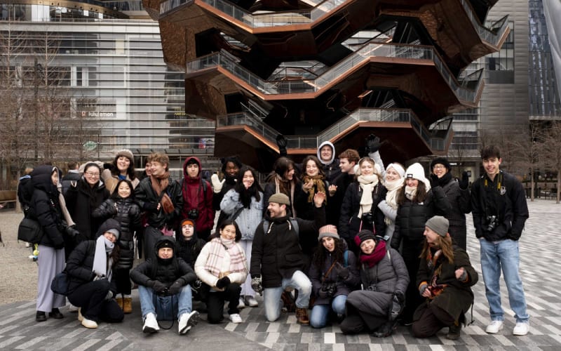 Photo de groupe de stagiaires à New York. 