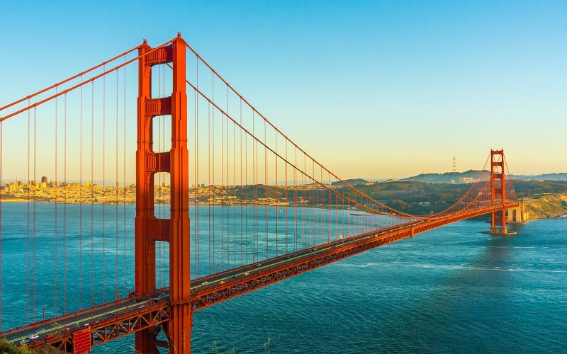 Vue aérienne du Pont de San Francisco. 