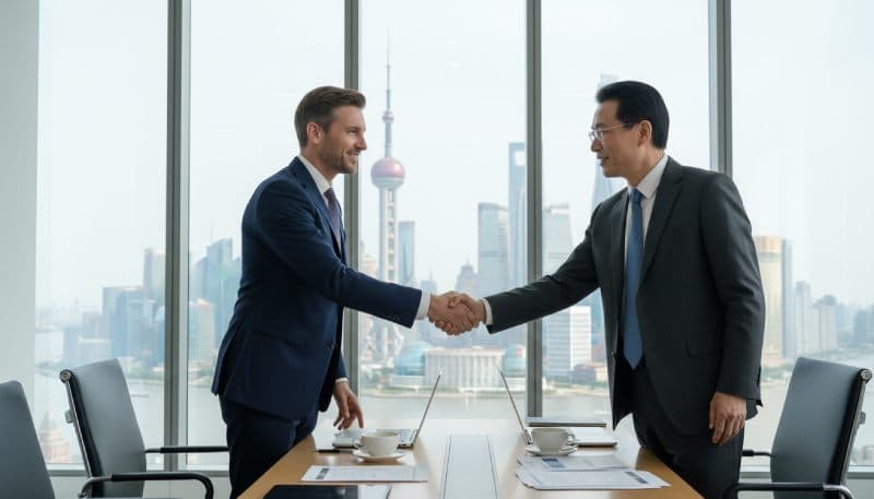 Un réunion d'affaires à Shangaï