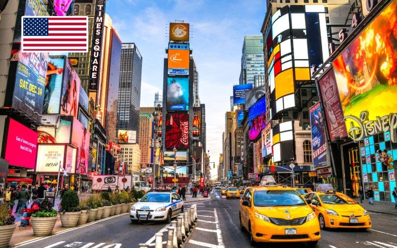Place de Times Square à New York.