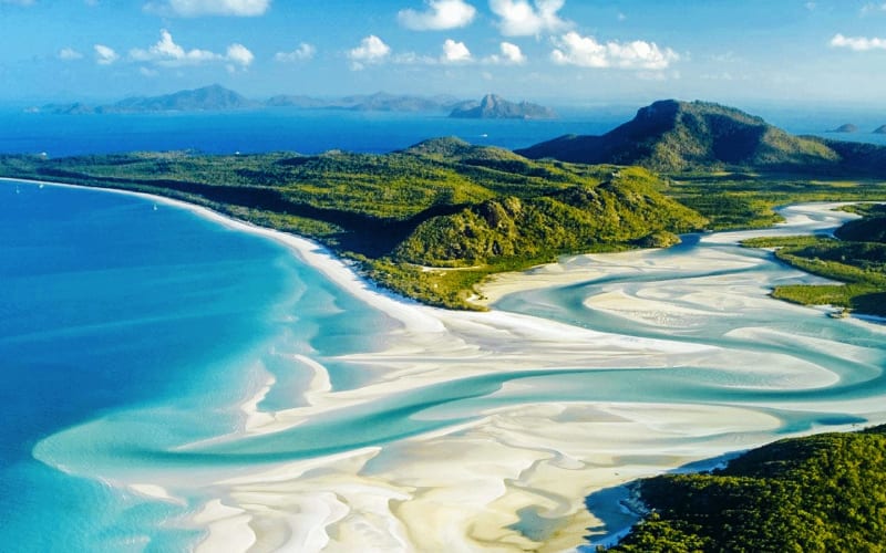 Vue aérienne d'une plage paradisiaque en Australie. 