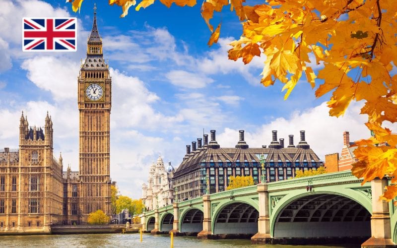 Une vue de Londres en automne.