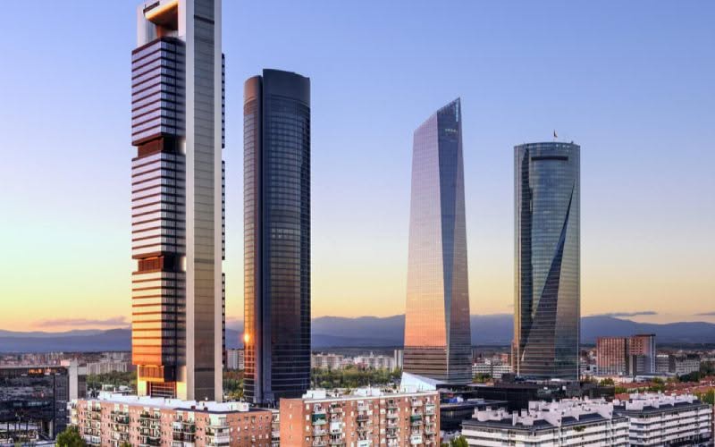Vue du quartier d'affaires à Madrid.