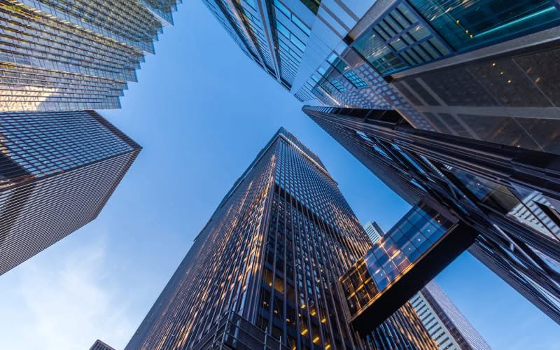 Un quartier d'affaires au Canada.