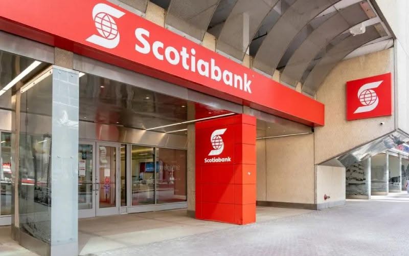 Façade de la banque canadienne SCOTIA BANK.