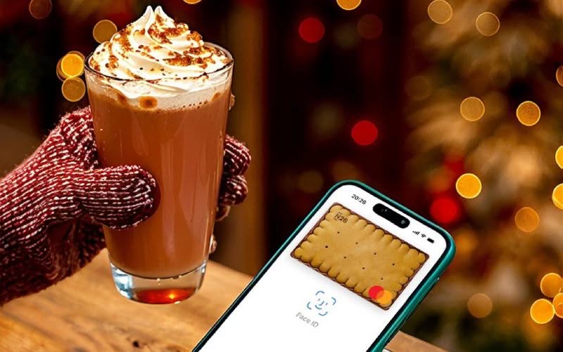 N26 application mobile avec un décor de Noel.