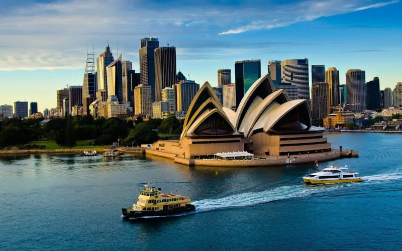 Photo aérienne de l'Opéra de Sydney. 